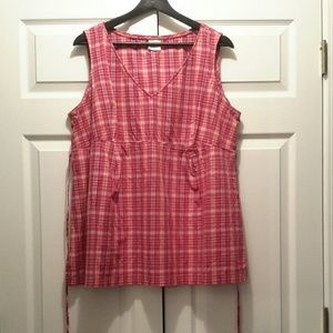 Motherhood Sleeveless Top (Pink Plaid)K-25